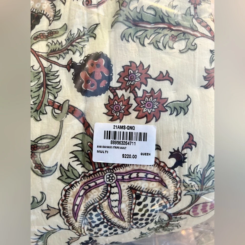 ❤️❤️ Brand New Roller Rabbit Amanda Queen Size  Quilt Sage